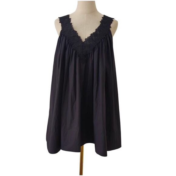 Helsa Mini Dress With Lace in Tech Poplin S - Picture 8 of 12